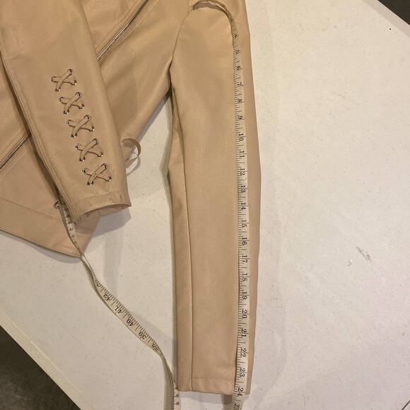 Steve Madden Faux Leather Jacket Beige size S/P - Picture 8 of 14